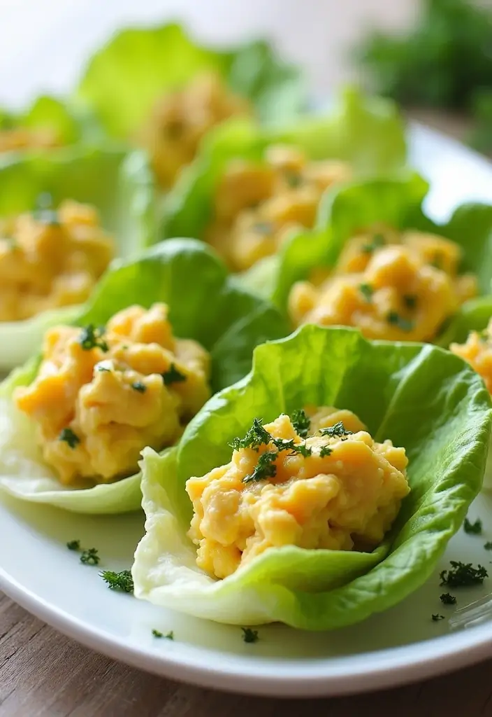 30 High-Protein Low-Carb Snack and Meal Prep Recipes for Busy Days - 18. Egg Salad Lettuce Cups