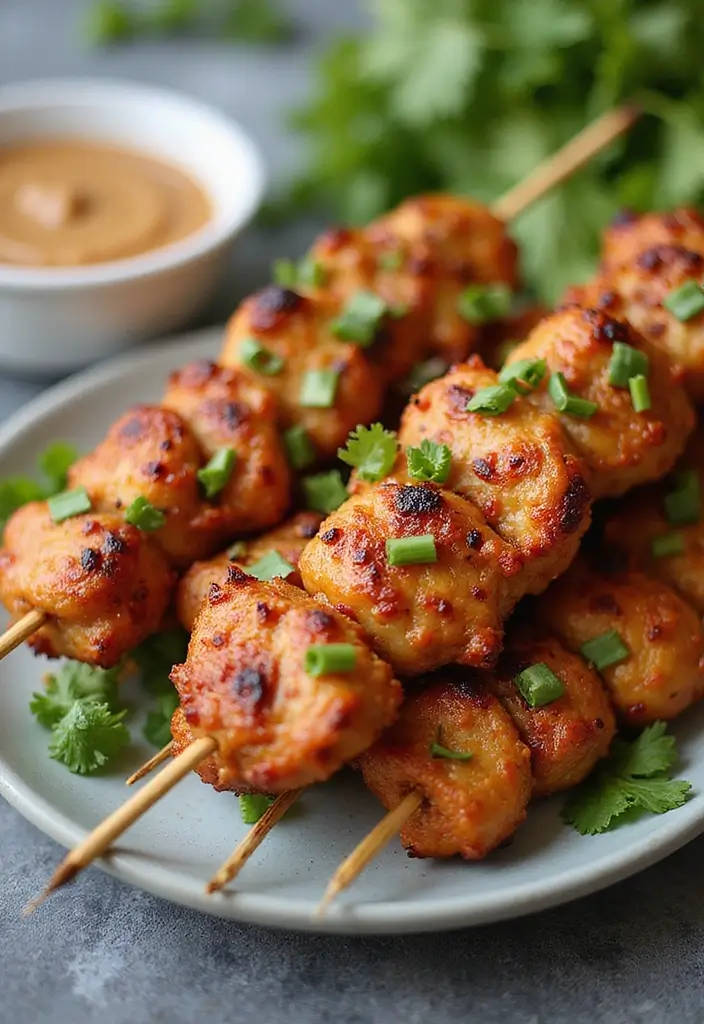 30 High-Protein Low-Carb Snack and Meal Prep Recipes for Busy Days - 20. Thai Chicken Skewers