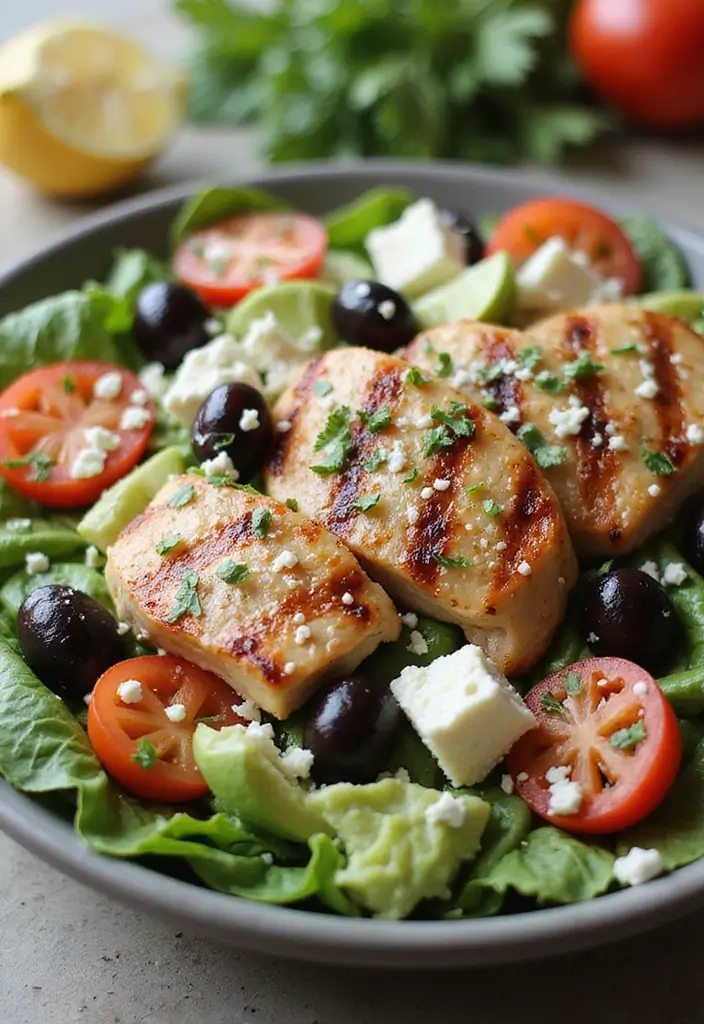 30 High-Protein Low-Carb Snack and Meal Prep Recipes for Busy Days - 23. Greek Salad with Chicken