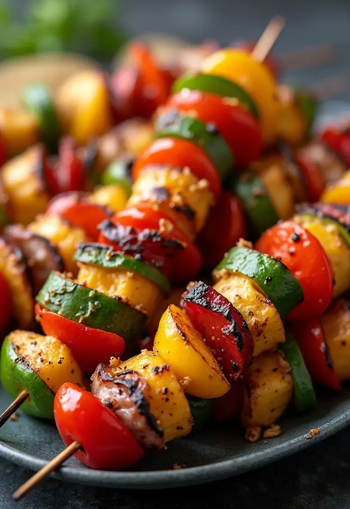 30 High-Protein Low-Carb Snack and Meal Prep Recipes for Busy Days - 25. Grilled Vegetable Skewers