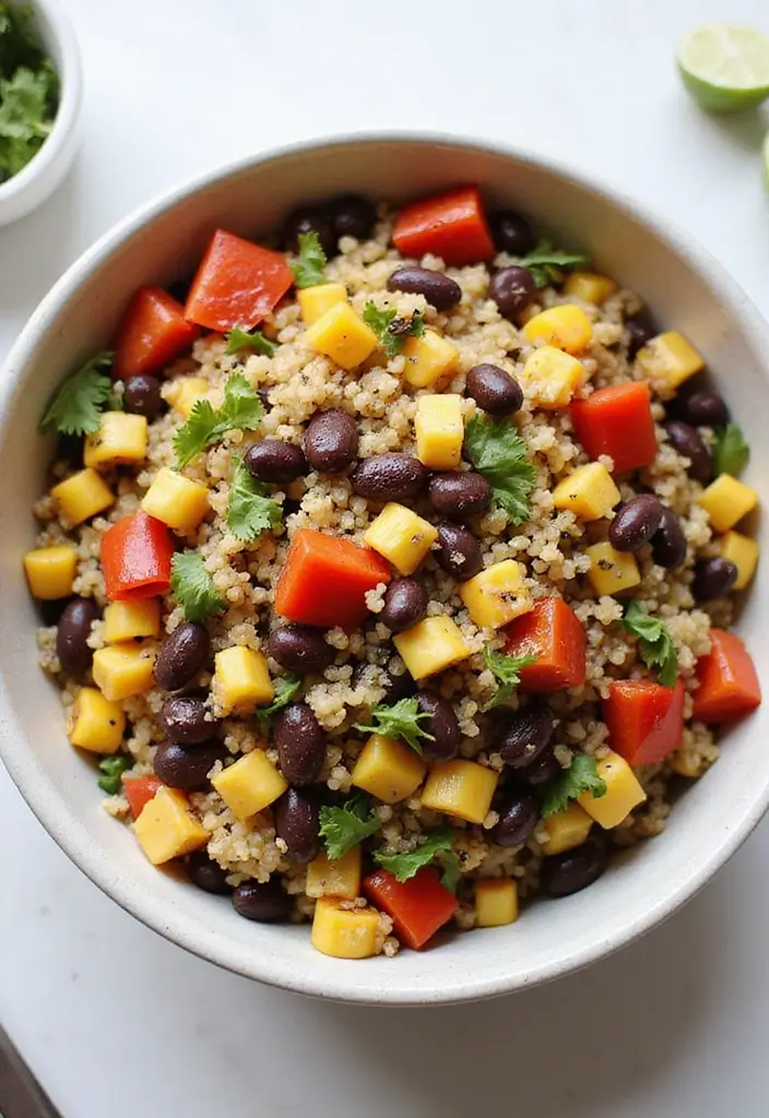 30 High-Protein Low-Carb Snack and Meal Prep Recipes for Busy Days - 28. Quinoa and Black Bean Salad