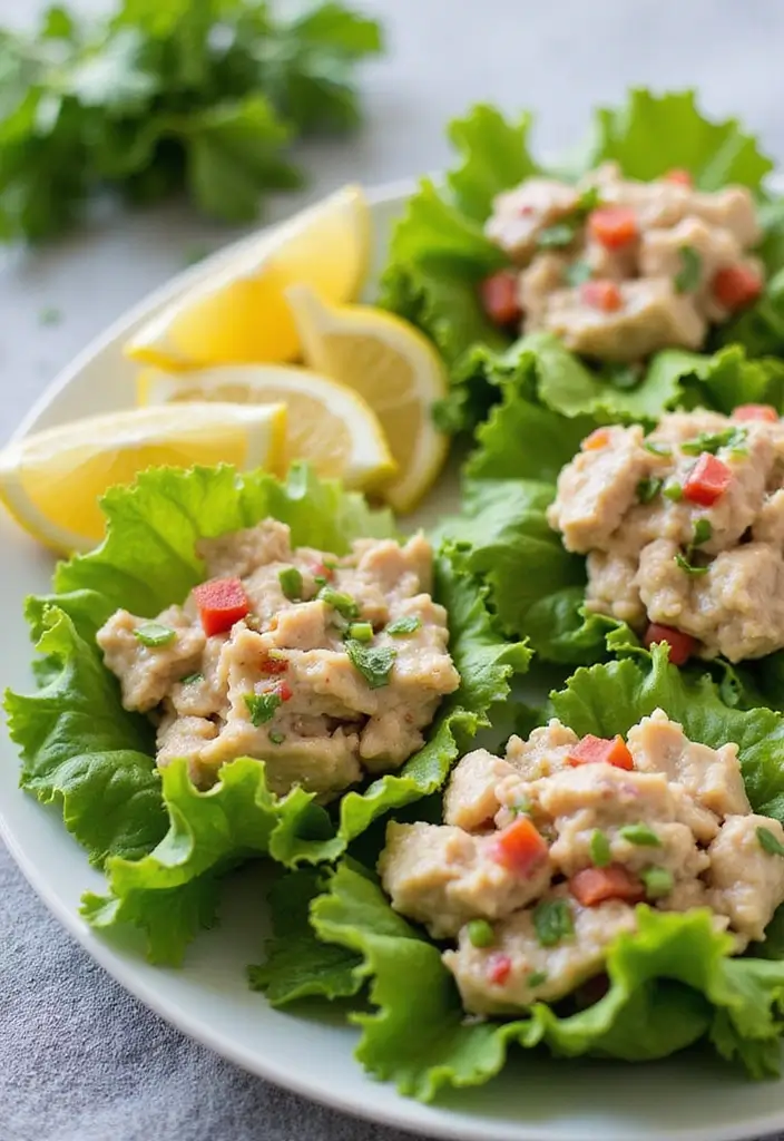 30 High-Protein Low-Carb Snack and Meal Prep Recipes for Busy Days - 6. Tuna Salad Lettuce Wraps