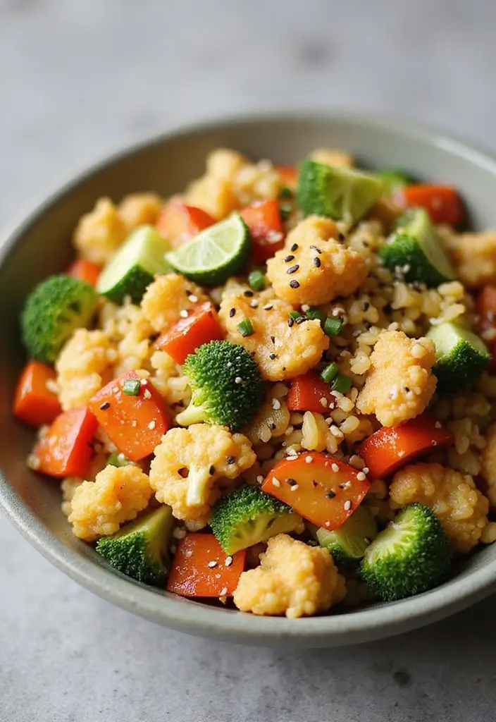 30 High-Protein Low-Carb Snack and Meal Prep Recipes for Busy Days - 7. Cauliflower Rice Stir-Fry
