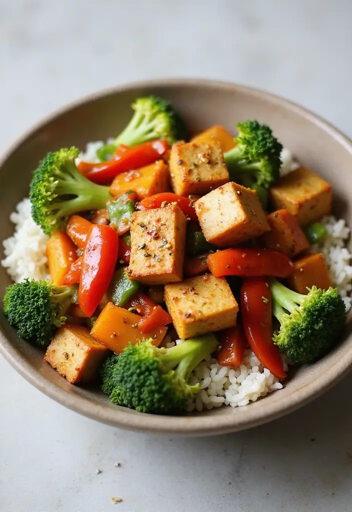 30 High-Protein Vegetarian Bulking Meal Prep Recipes for Men - 11. Tofu Stir-Fry with Vegetables