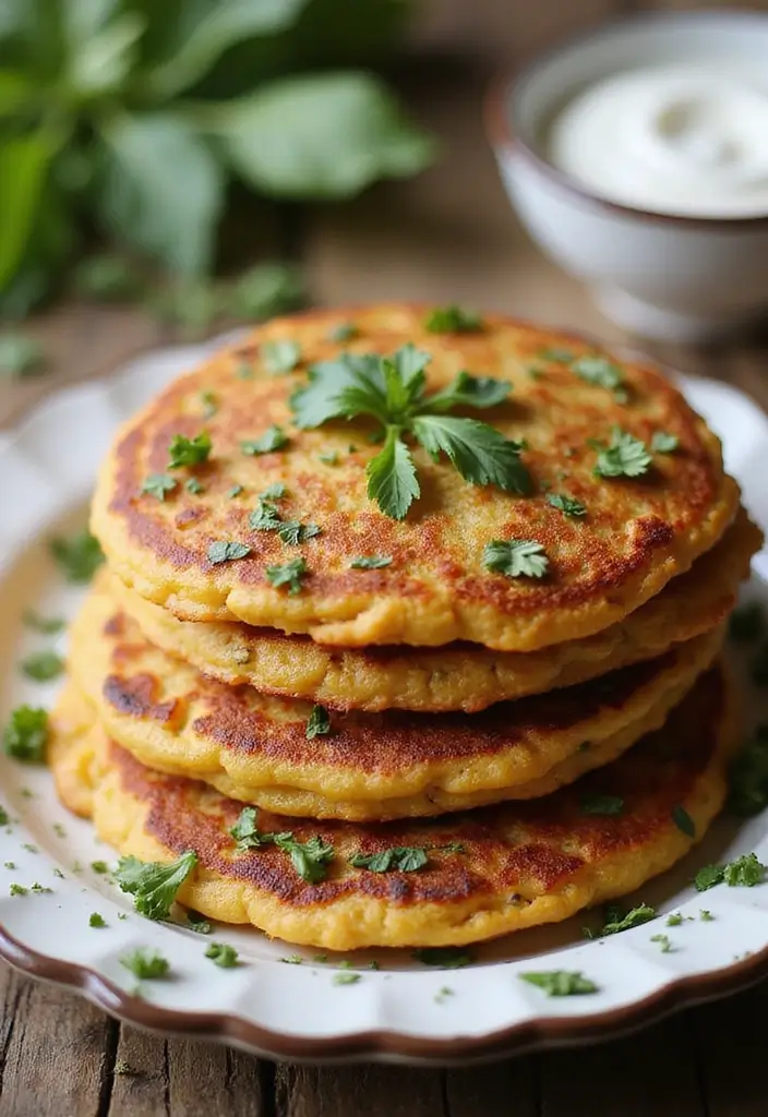 30 High-Protein Vegetarian Bulking Meal Prep Recipes for Men - 20. Savory Chickpea Pancakes