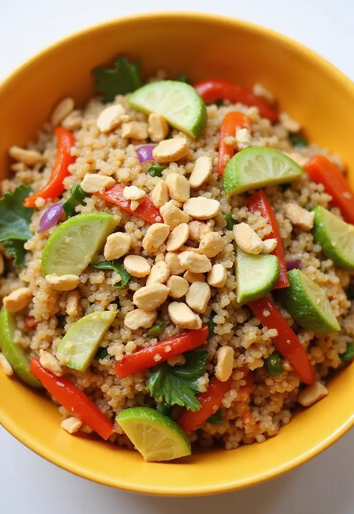 30 High-Protein Vegetarian Bulking Meal Prep Recipes for Men - 22. Thai Peanut Quinoa Salad