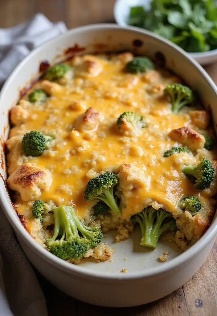 30 High-Protein Vegetarian Bulking Meal Prep Recipes for Men - 23. Broccoli & Cheddar Quinoa Bake