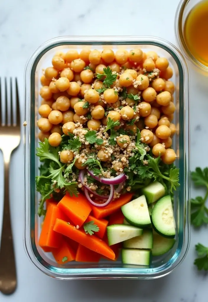 30 High-Protein Vegetarian Bulking Meal Prep Recipes for Men - 3. Chickpea Salad with Tahini Dressing