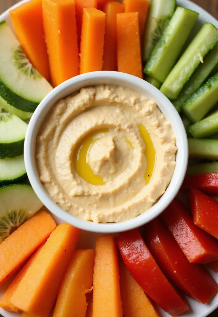 30 High-Protein Vegetarian Bulking Meal Prep Recipes for Men - 7. Veggie & Hummus Snack Packs