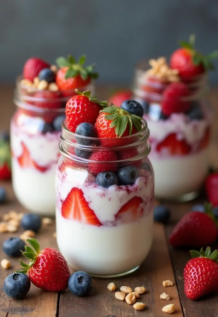 30 High-Protein Vegetarian Bulking Meal Prep Recipes for Men - 9. Greek Yogurt Parfaits with Nuts & Berries