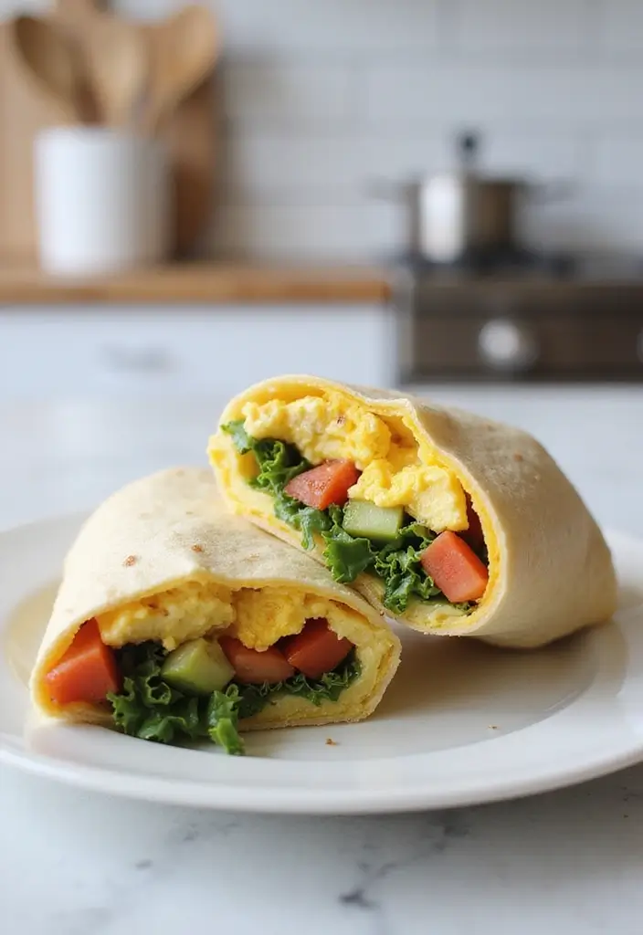 30 Low-Calorie Breakfast Meal Prep Recipes to Start the Day Right 89 30 Low-Calorie Breakfast Meal Prep Recipes to Start the Day Right - 15. Veggie and Egg Wrap