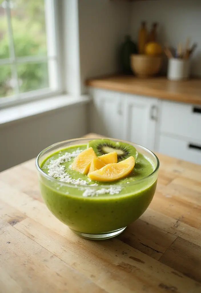 30 Low-Calorie Breakfast Meal Prep Recipes to Start the Day Right 8 30 Low-Calorie Breakfast Meal Prep Recipes to Start the Day Right - 2. Tropical Green Smoothie Bowl