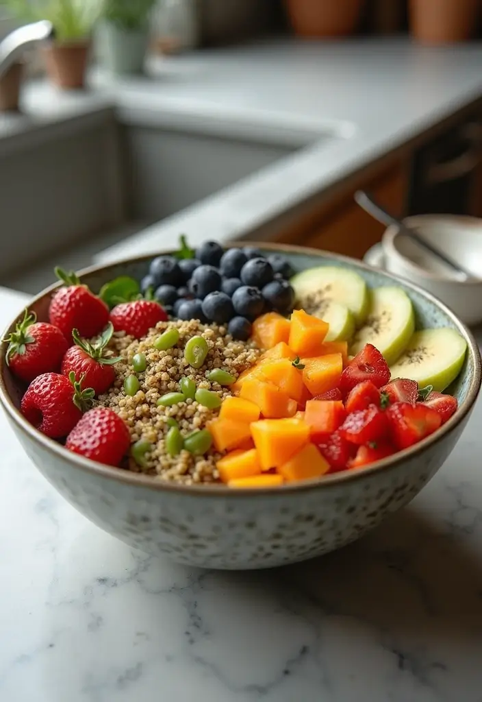30 Low-Calorie Breakfast Meal Prep Recipes to Start the Day Right 122 30 Low-Calorie Breakfast Meal Prep Recipes to Start the Day Right - 20. Fruit and Nut Quinoa Bowl