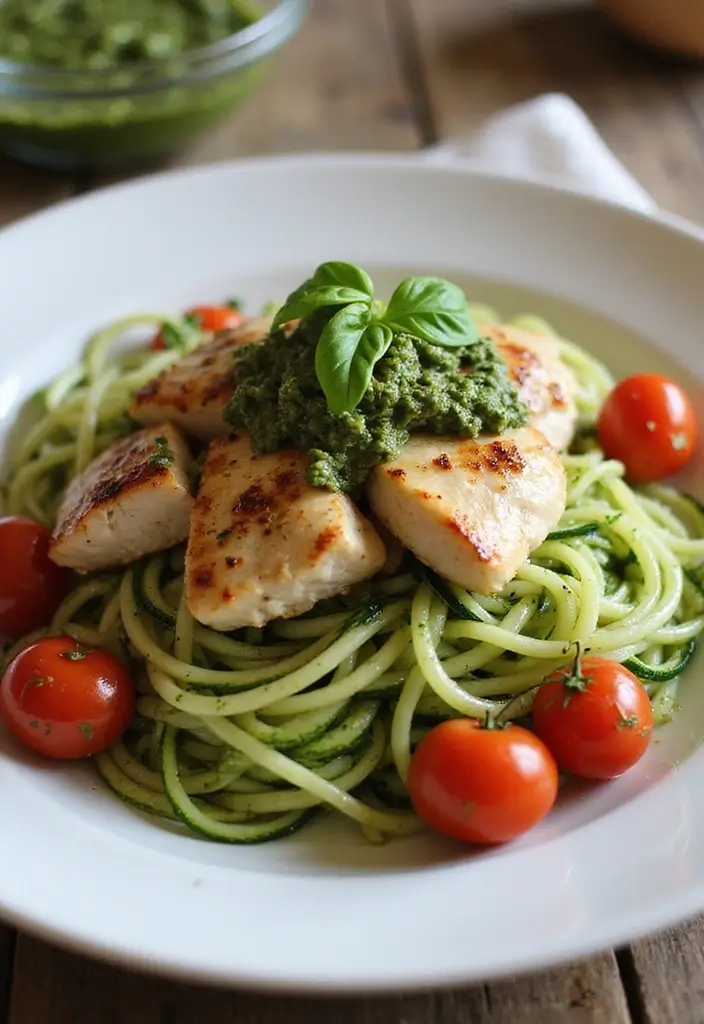 30 Low-Carb Meal Prep Recipes for Weight Loss Goals 1 30 Low-Carb Meal Prep Recipes for Weight Loss Goals - 1. Zucchini Noodles with Pesto and Grilled Chicken