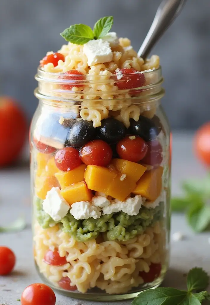 30 Mason Jar Salad Meal Prep Recipes That Stay Fresh All Week 64 30 Mason Jar Salad Meal Prep Recipes That Stay Fresh All Week - 12. Greek Pasta Salad