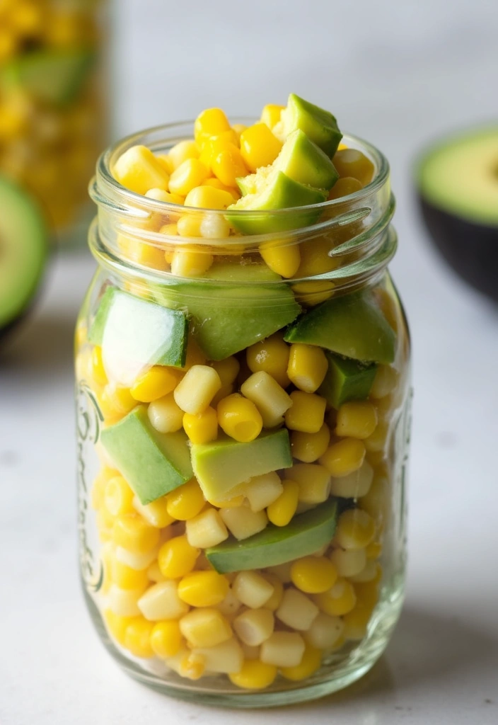 30 Mason Jar Salad Meal Prep Recipes That Stay Fresh All Week 71 30 Mason Jar Salad Meal Prep Recipes That Stay Fresh All Week - 13. Corn and Avocado Salad