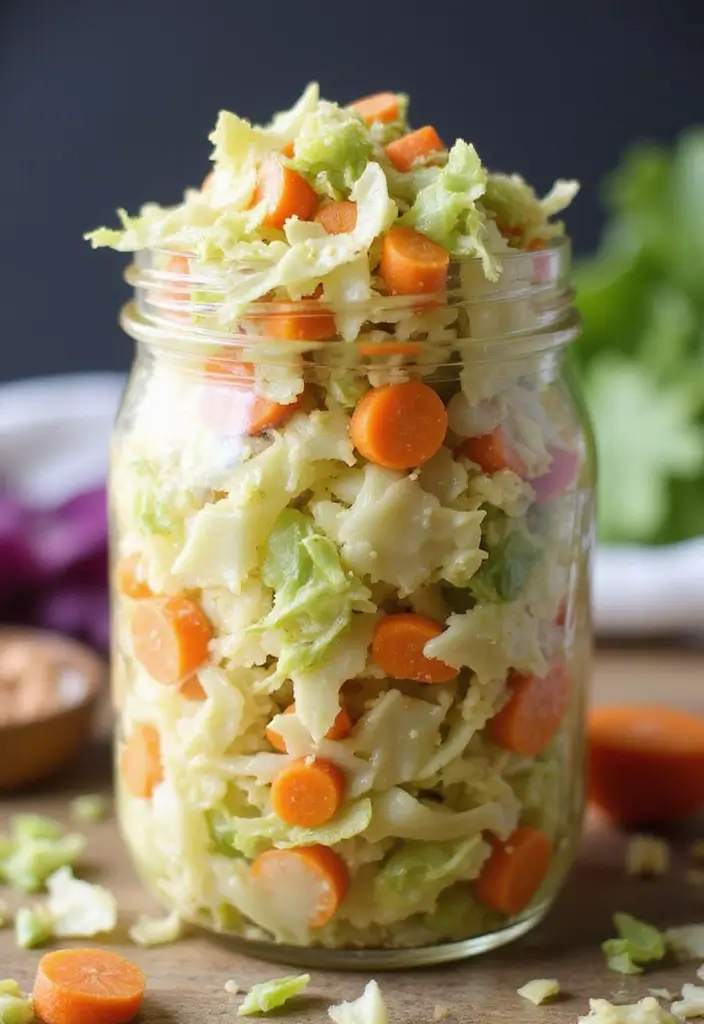 30 Mason Jar Salad Meal Prep Recipes That Stay Fresh All Week 122 30 Mason Jar Salad Meal Prep Recipes That Stay Fresh All Week - 22. Cabbage and Carrot Slaw