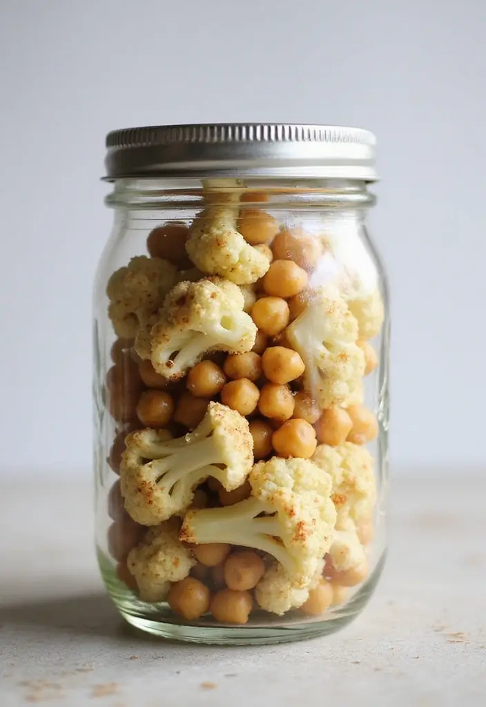 30 Mason Jar Salad Meal Prep Recipes That Stay Fresh All Week 127 30 Mason Jar Salad Meal Prep Recipes That Stay Fresh All Week - 23. Cauliflower and Chickpea Salad