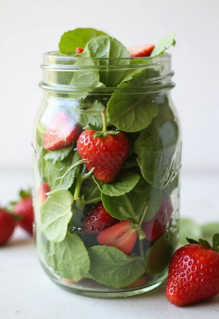 30 Mason Jar Salad Meal Prep Recipes That Stay Fresh All Week 15 30 Mason Jar Salad Meal Prep Recipes That Stay Fresh All Week - 3. Spinach and Strawberry Salad
