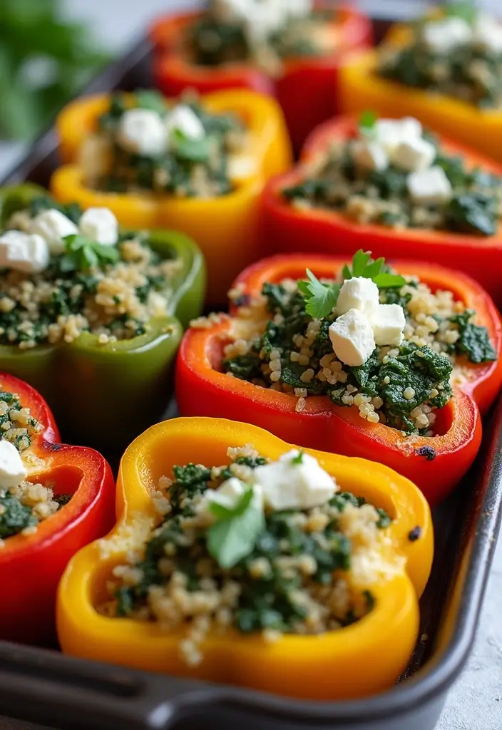 30 Meal Prep Recipes for the Week That Save Time and Effort - 5. Spinach and Feta Stuffed Peppers