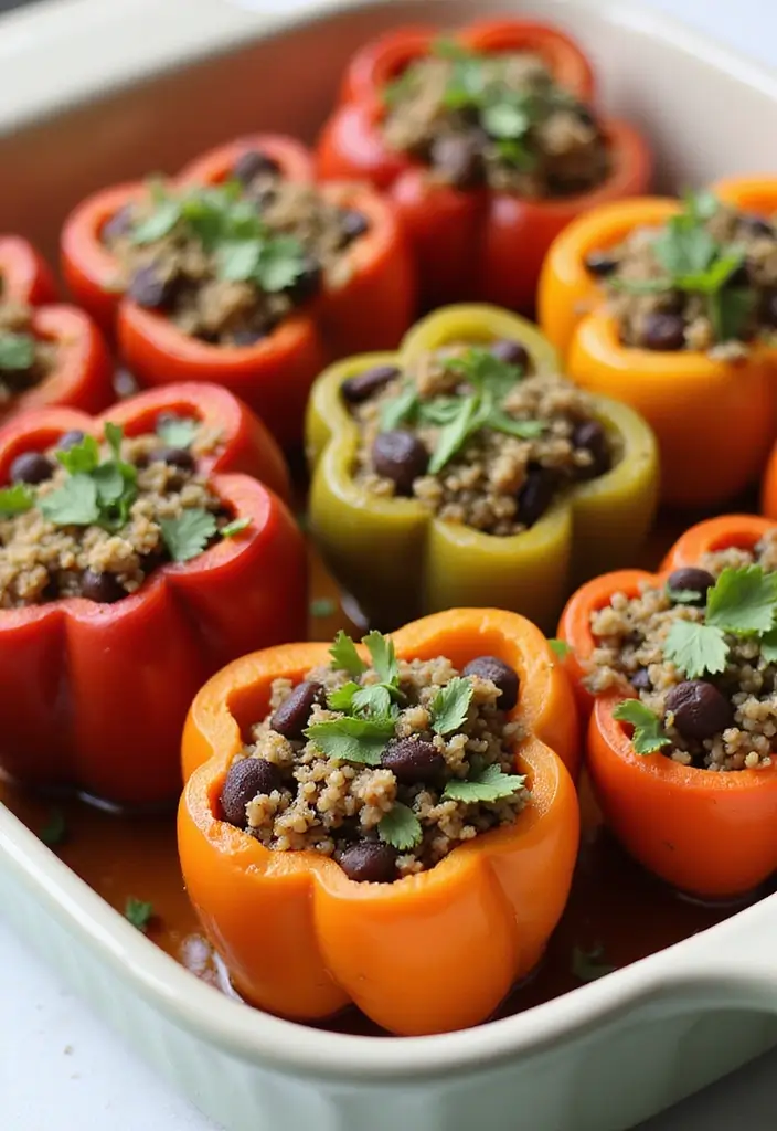 30 Meal Prep Recipes to Lose Weight and Eat Better - 11. Black Bean and Quinoa Stuffed Peppers