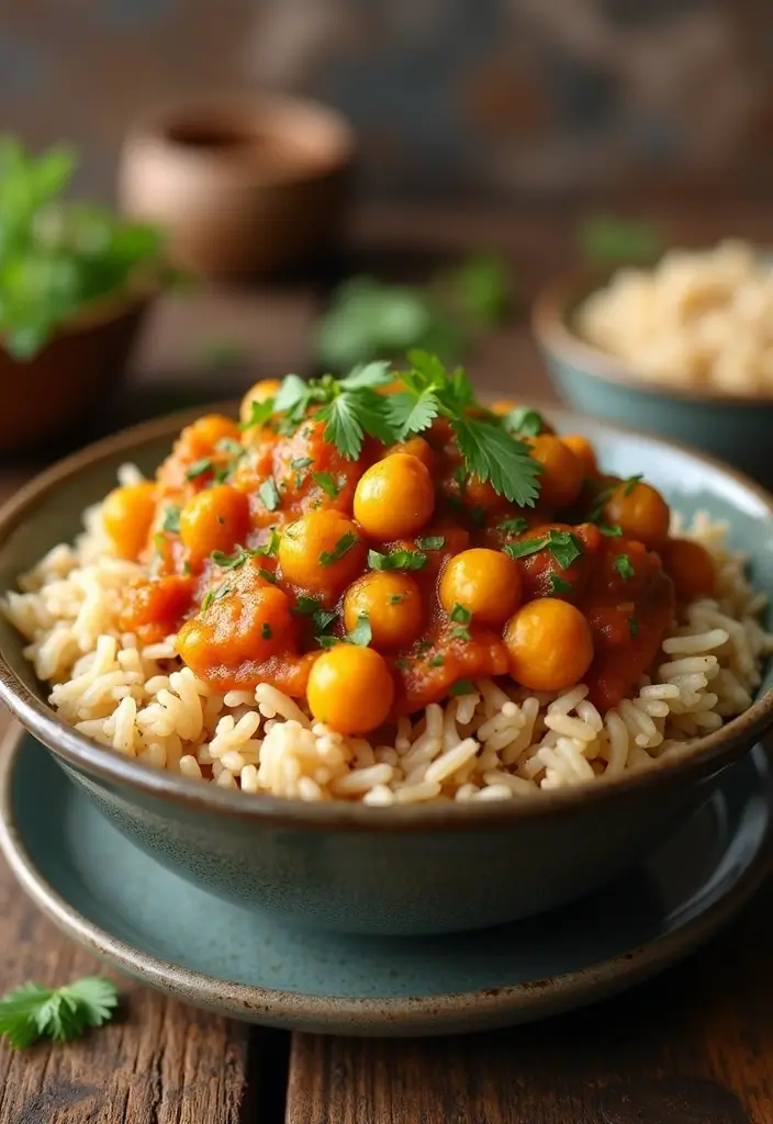 30 Meal Prep Recipes to Lose Weight and Eat Better - 16. Chickpea Curry with Brown Rice