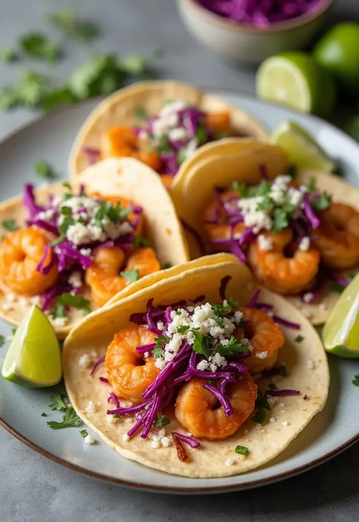 30 Meal Prep Recipes to Lose Weight and Eat Better - 18. Shrimp Tacos with Cabbage Slaw