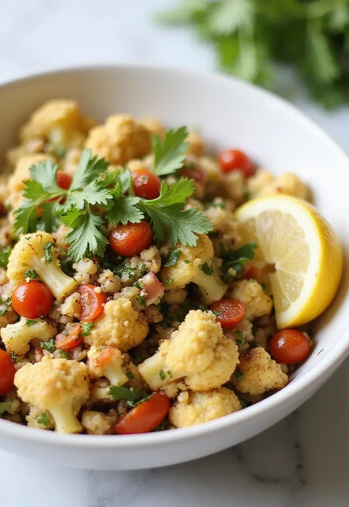 30 Mediterranean Diet Meal Prep Recipes for a Fresh Week Ahead 29 30 Mediterranean Diet Meal Prep Recipes for a Fresh Week Ahead - 7. Roasted Cauliflower Tabbouleh