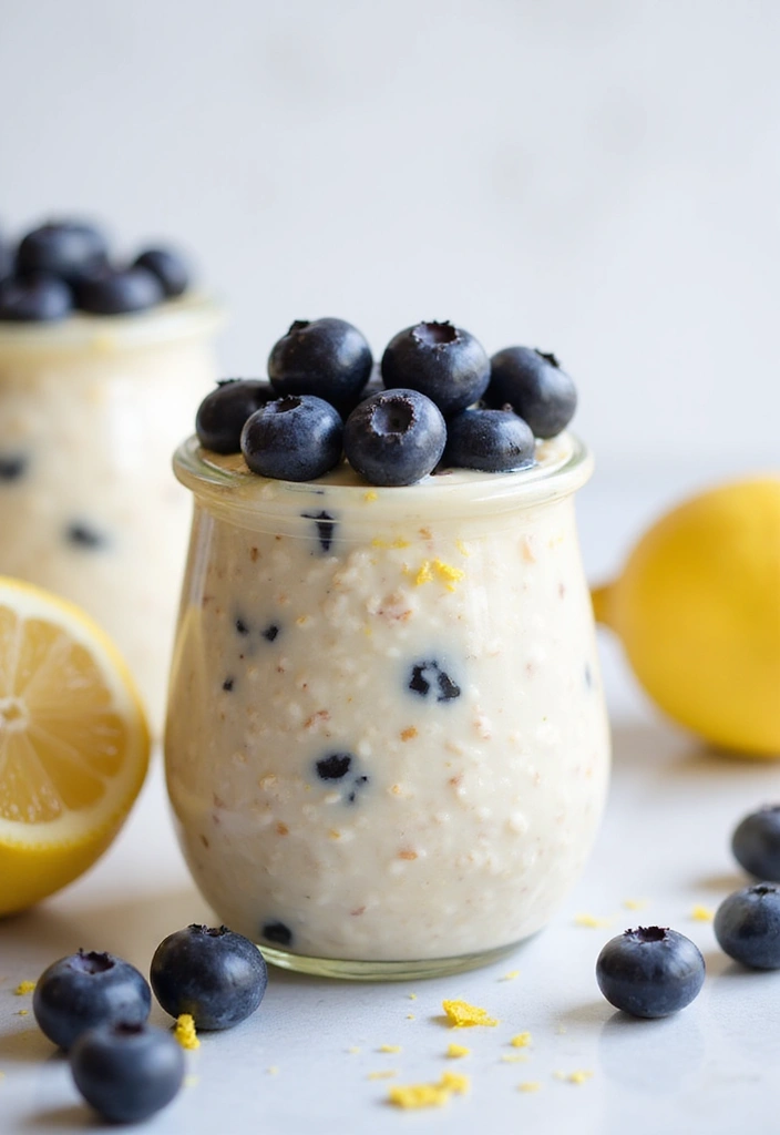 30 Overnight Oats Meal Prep Recipes for Healthy Mornings - 13. Lemon Blueberry Cheesecake Oats