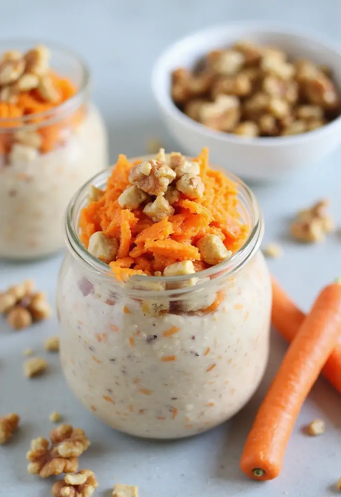 30 Overnight Oats Meal Prep Recipes for Healthy Mornings - 16. Carrot Cake Overnight Oats