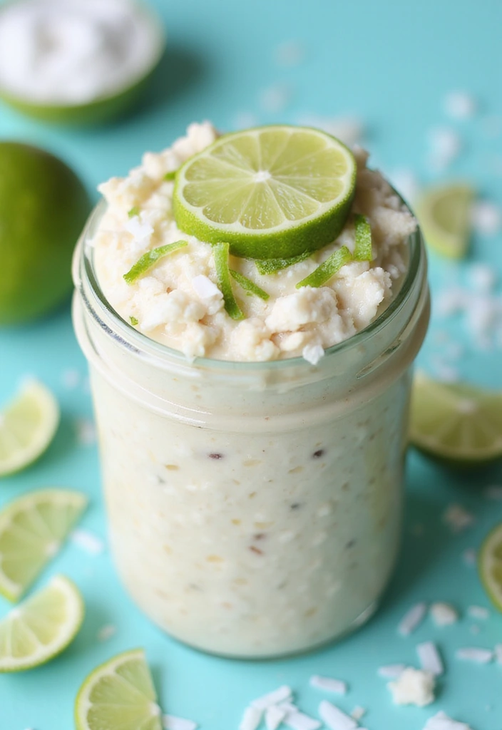30 Overnight Oats Meal Prep Recipes for Healthy Mornings - 18. Coconut Lime Oats