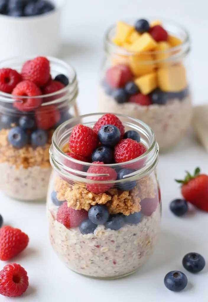 30 Overnight Oats Meal Prep Recipes for Healthy Mornings - 3. Berry Medley Bliss