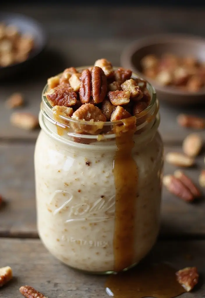 30 Overnight Oats Meal Prep Recipes for Healthy Mornings - 7. Maple Pecan Crunch Oats