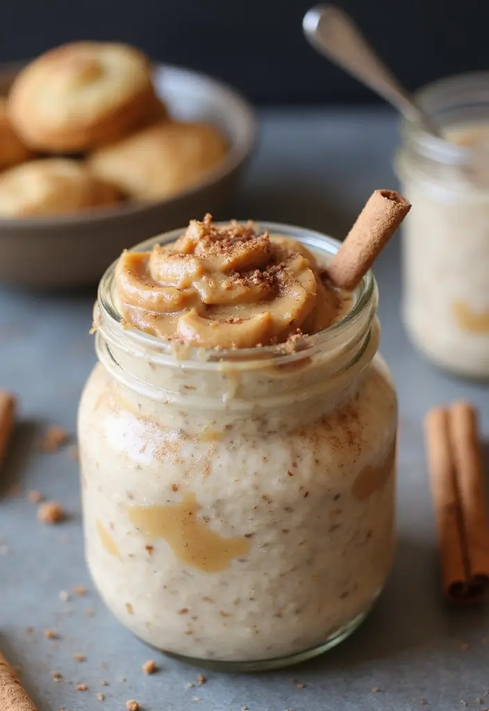 30 Overnight Oats Meal Prep Recipes for Healthy Mornings - 9. Cinnamon Roll Overnight Oats