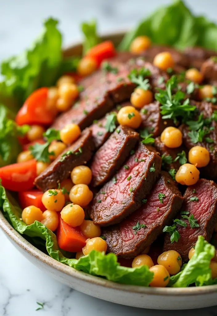 30 Steak Meal Prep Recipes for Protein-Packed Meals 92 30 Steak Meal Prep Recipes for Protein-Packed Meals - 16. Steak and Chickpea Salad
