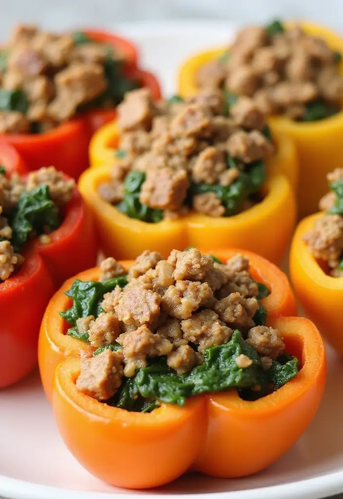 30 Steak Meal Prep Recipes for Protein-Packed Meals 117 30 Steak Meal Prep Recipes for Protein-Packed Meals - 21. Beef and Spinach Stuffed Peppers
